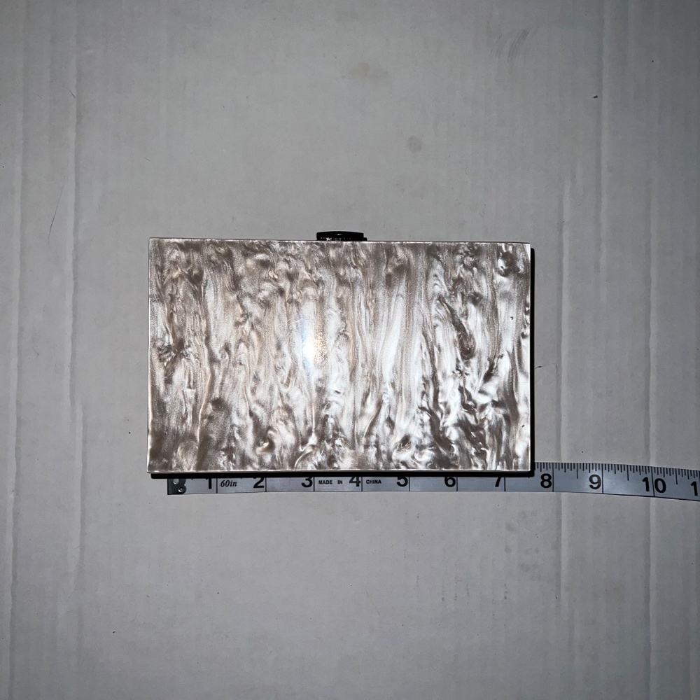 Pearl Pink Lucite Rectangular Evening Clutch Purse - image 2